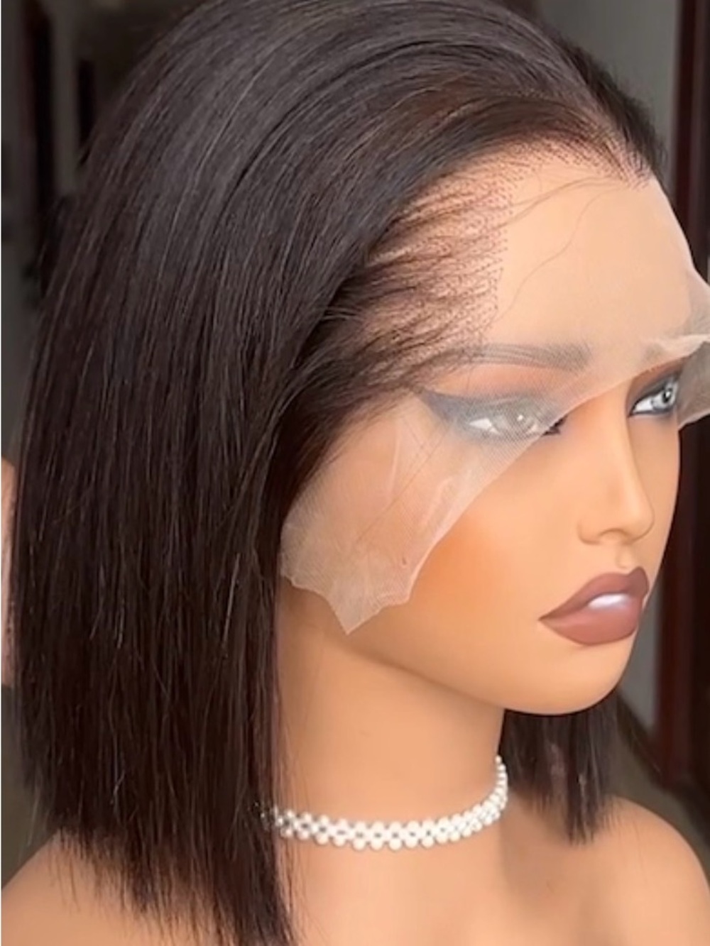 Raw Indian human straight silk 5/5 Hd lace Lagos customized hairline wig 12”